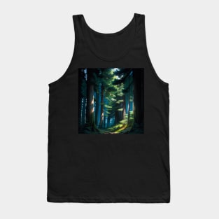 Light Streaming Through a Quiet Pine Forest Tank Top